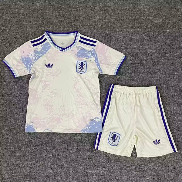 Kit Infantil Aston Villa Third 25/26 Unissex Adidas - Branco