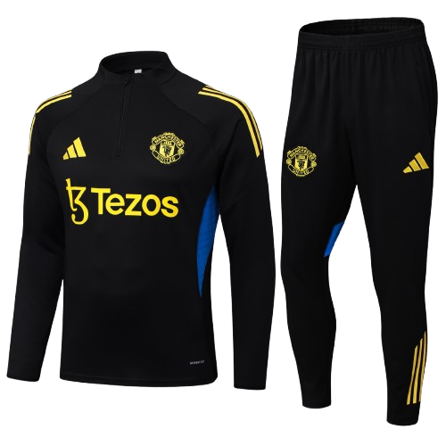 Kit Treino Agasalho + Calça Manchester United Adidas Unissex - Preto