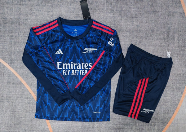 Kit Infantil Arsenal Away Manga Longa 25/26 Unissex Adidas - Azul