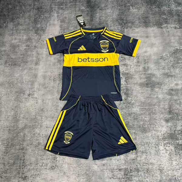 Kit Infantil Boca JRS Home 25/26 Adidas Unissex - Azul e Amarela