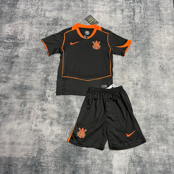 Kit Infantil Corinthians Third 25/26 Camisa + Shorts  Nike Unissex - Preto e Laranja