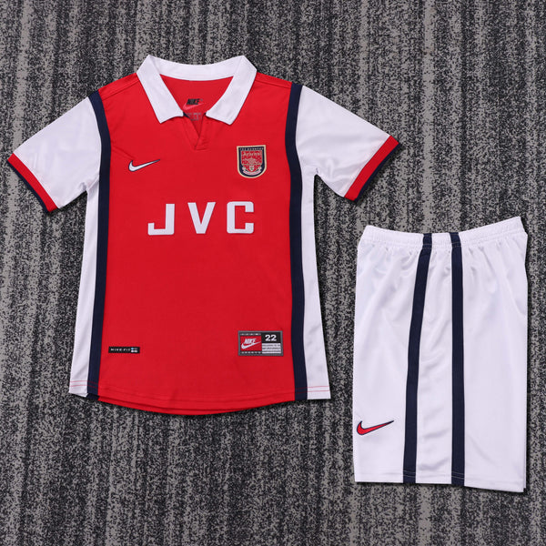 Kit Infantil Arsenal Home Retrô 98/99 Camisa + Shorts Nike Unissex - Vermelho