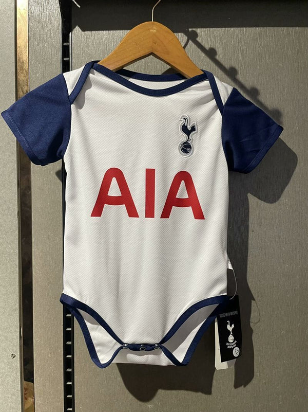 Body Bebê Infantil Tottenham Home 24/25 Unissex -  Branco e Azul