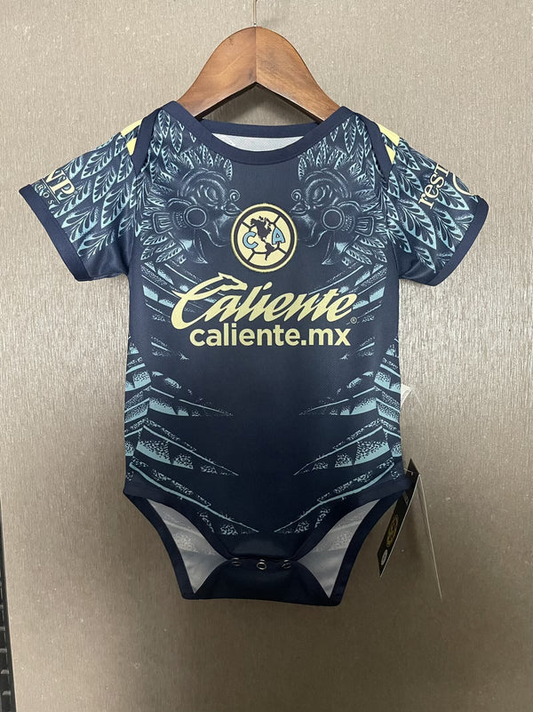 Body Bebê Infantil America do Mexico Away 25/26 Unissex  - Azul