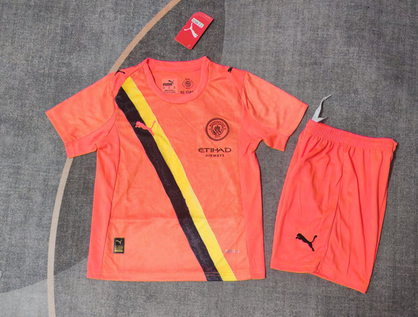 Kit Infantil Manchester City Goleiro 25/26 Unissex Puma - Laranja