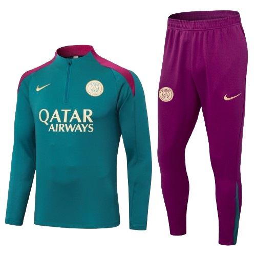 Kit Treino Agasalho + Calça PSG Unissex - Verde e Roxo