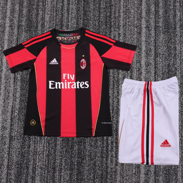 Kit Infantil Milan Home Retrô 2011 Unissex Adidas - Vermelho e Preto
