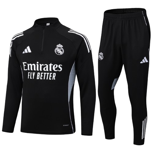 Kit Treino Agasalho + Calça Real Madrid Unissex - Preto