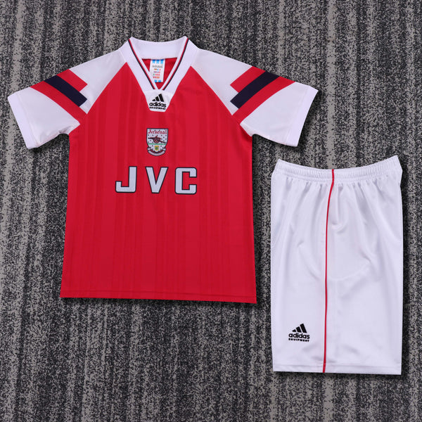 Kit Infantil Arsenal Home Retrô 1992 Camisa + Shorts Adidas Unissex - Vermelho e Branco