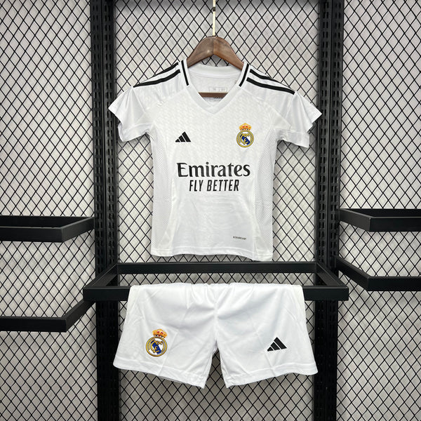 Kit Infantil Real Madrid Home 24/25 Adidas Masculina - Branca