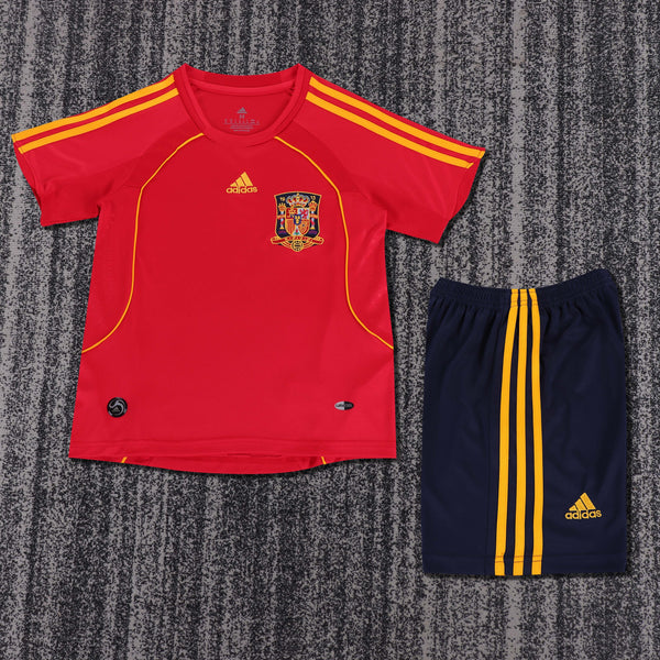 Kit Infantil Espanha Home Retro 2008 Adidas Unissex - Vermelho