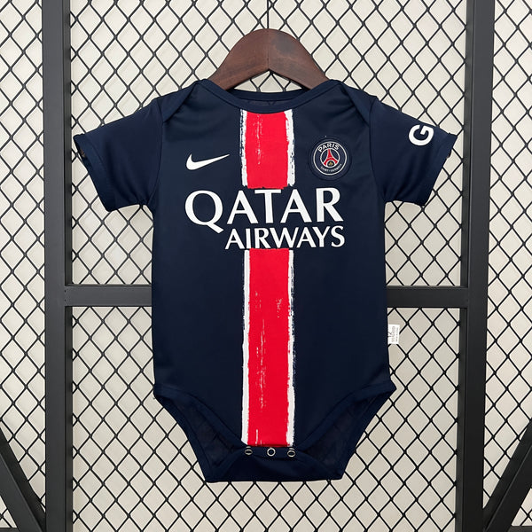 Body Bebê Infantil PSG Home 24/25 Unissex - Azul e Vermelho
