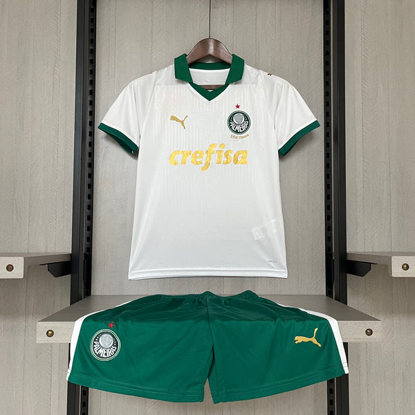 Kit Infantil Palmeiras Away 24/25 Camisa + Shorts Puma Unissex - Branco