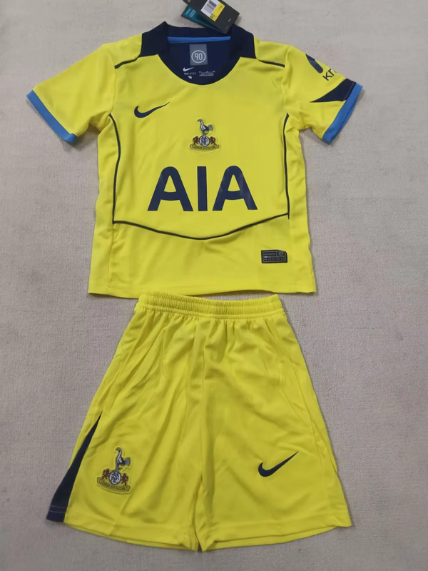 Kit Infantil Tottenham Third 25/26 Camisa + Shorts Nike Unissex - Amarelo