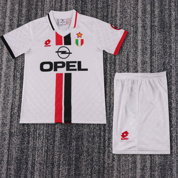 Kit Infantil Milan Away Retrô 96/97 Unissex Adidas - Branca