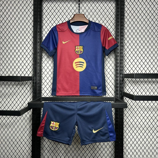 Kit Infantil Barcelona Home 24/25 Camisa + Shorts Nike Unissex - Grená