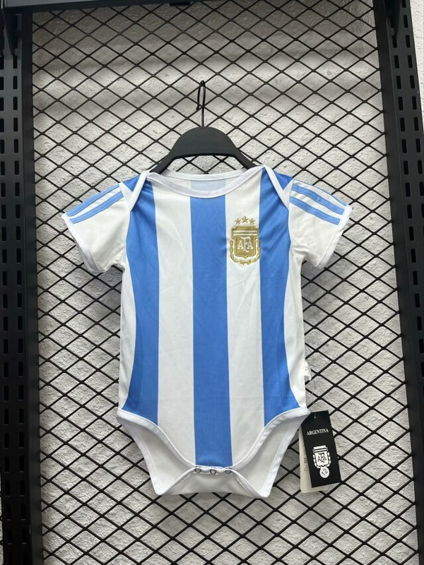 Body Bebê Infantil Argentina Home 24/25 Unissex - Azul e Branco