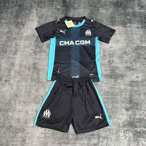 Kit Infantil Olympique De Marseille Away 25/26 Unissex Puma - Azul Escuro