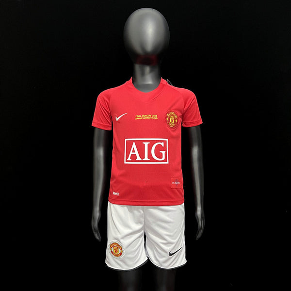 Kit infantil Manchester United Retrô Home 2008 Unissex Nike - Vermelho