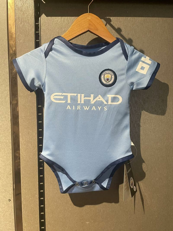 Body Bebê Infantil Manchester City Home 24/25 Unissex - Azul Claro