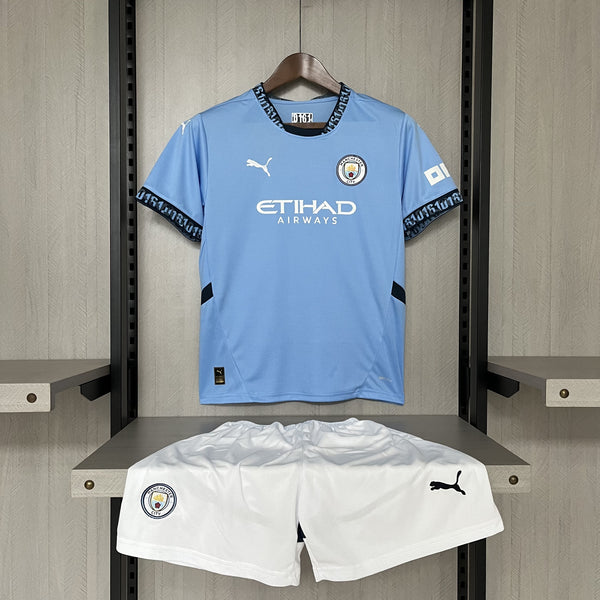 Kit Infantil Manchester City Home 24/25 Unissex Puma - Azul