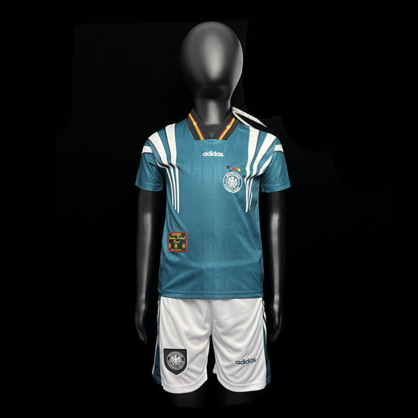Kit Infantil Alemanha Away Retro 1996 Adidas Unissex - Verde