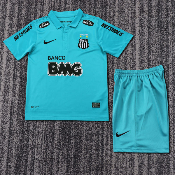 Kit Infantil Santos Retrô Third 2012 Camisa + Shorts  Nike Unissex - Azul