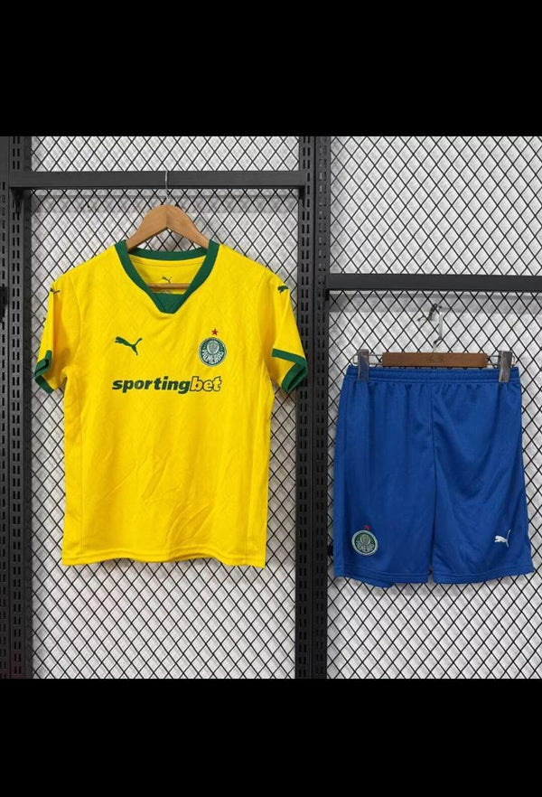 Kit Infantil Palmeiras Third 25/26 Camisa + Shorts Puma Unissex - Amarelo