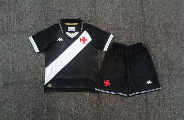 Kit Infantil Vasco Home 25/26 Camisa + Shorts Kappa Unissex - Preto e Branco