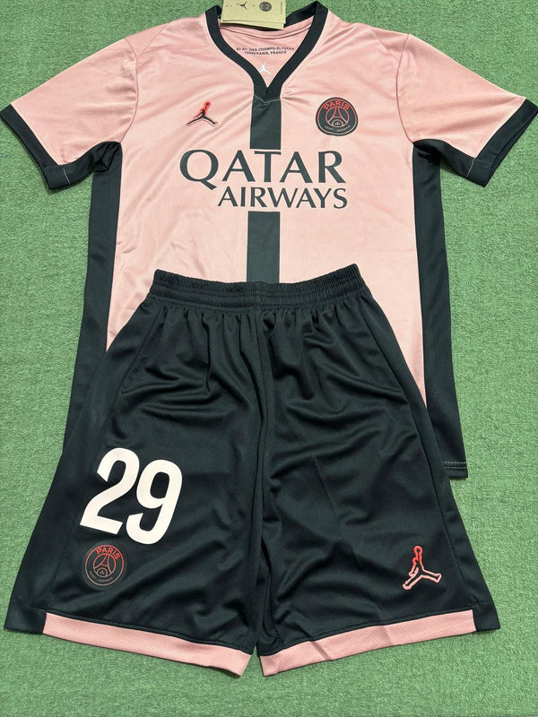 Kit Infantil PSG Third 24/25 Unissex Jordan - Rosa