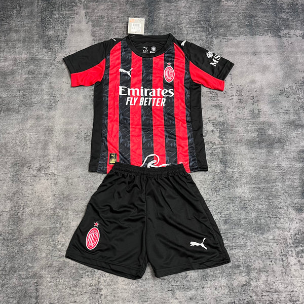 Kit Infantil Milan Home 25/26 Unissex Puma - Vermelho e Preto