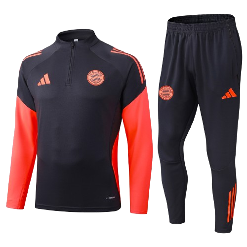 Kit Treino Agasalho + Calça Bayern De Munique Adidas Unissex - Preto e Vermelho