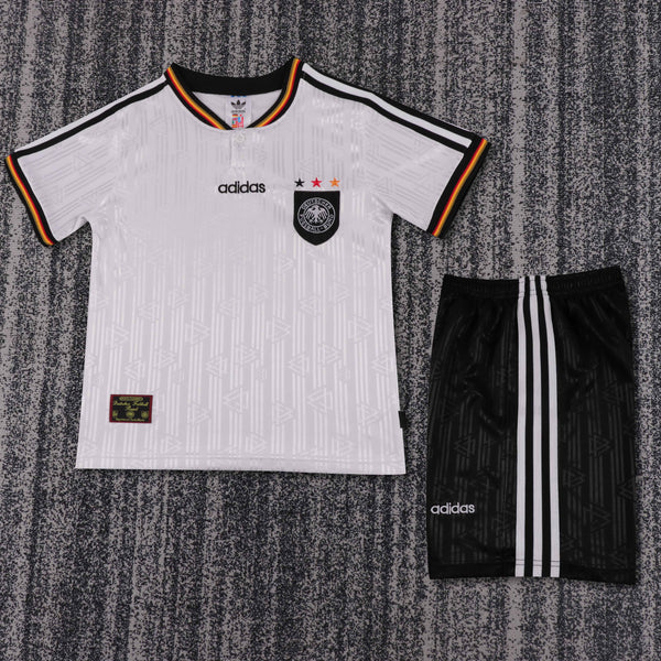 Kit Infantil Alemanha Home Retro 1996 Adidas Unissex - Branca
