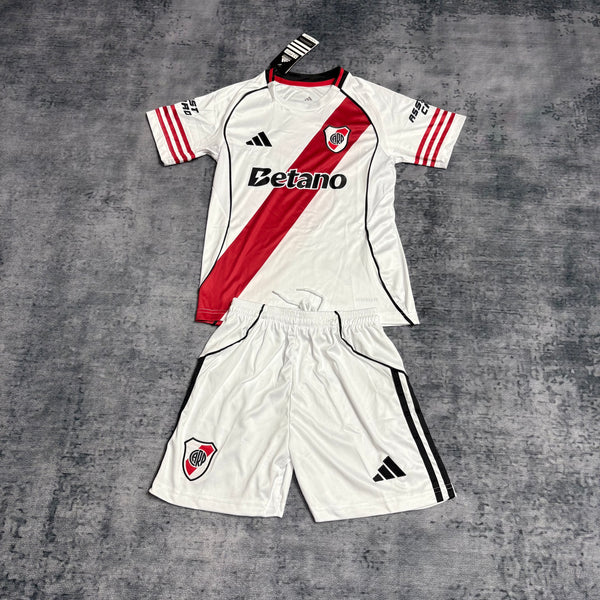 Kit Infantil River Plate Home 25/26 Adidas Unissex - Branco e Vermelho