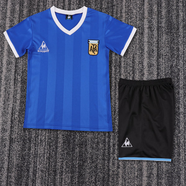 Kit Infantil Argentina Away 1986 Le Coq Sportif Masculina - Azul