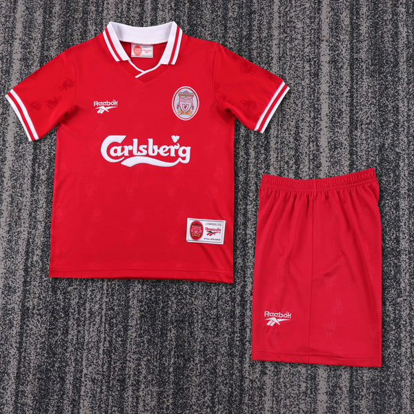 Kit Infantil Liverpool Home Retrô 96/97 Camisa + Shorts Reebok Unissex - Vermelho