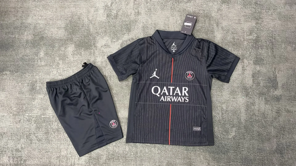 Kit Infantil PSG Fourth 25/26 Unissex Jordan - Preto