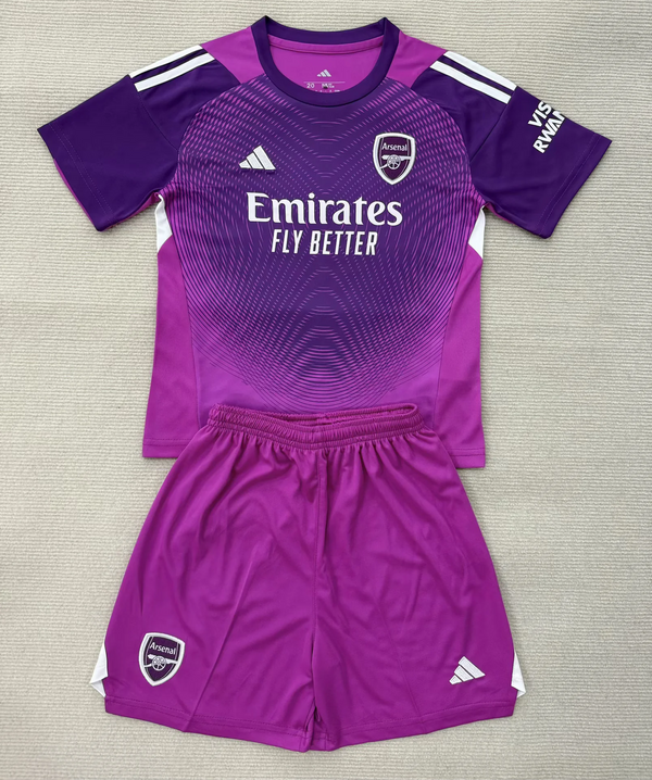 Kit Infantil Arsenal Goleiro 25/26 Camisa + Shorts Adidas Unissex - Roxo