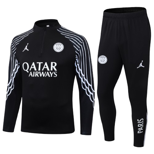 Kit Treino Agasalho + Calça PSG Jordan Unissex - Preto