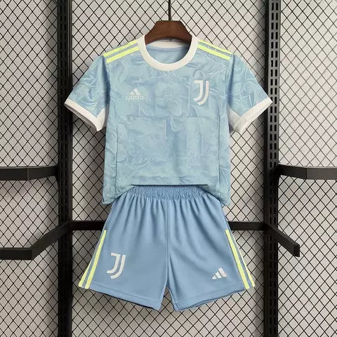 Kit Infantil Juventus Away 25/26 Unissex Adidas - Azul Claro