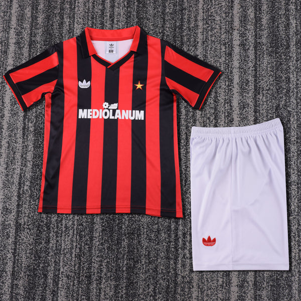 Kit Infantil Milan Home Retrô 90/91 Unissex Adidas - Vermelho e Preto