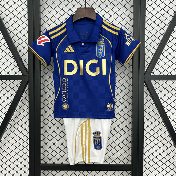 Kit Infantil Real Oviedo Home 25/26 Unissex Adidas  -  Azul