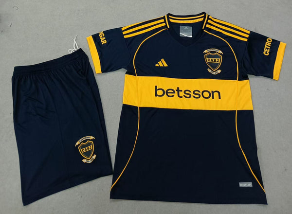 Kit Infantil Boca JRS Home 25/26 Adidas Unissex - Azul e Amarela