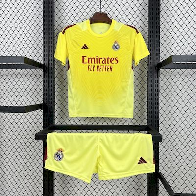 Kit Infantil Real Madrid Goleiro 25/26 Adidas Masculina - Amarela