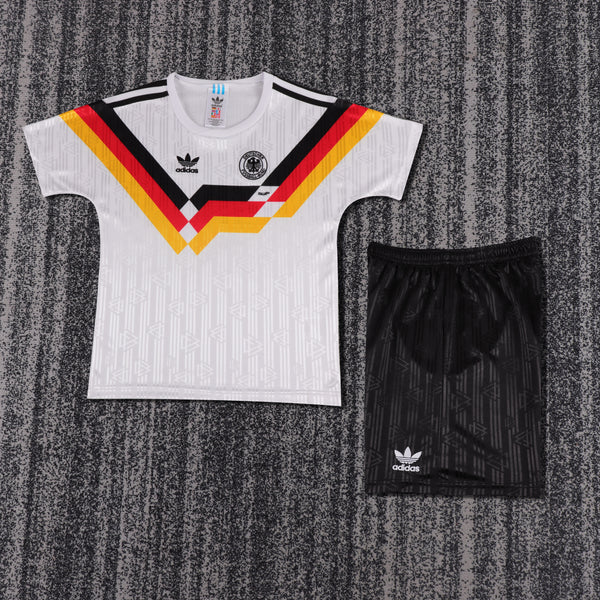 Kit Infantil Alemanha Home Retro 1990 Adidas Unissex - Branca