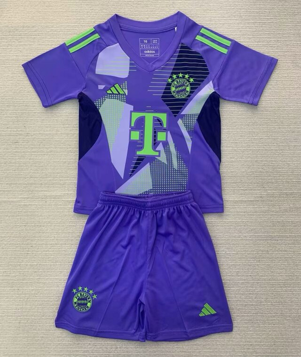 Kit Infantil Bayern De Munique Goleiro 24/25 Camisa + Shorts Adidas Unissex - Roxo