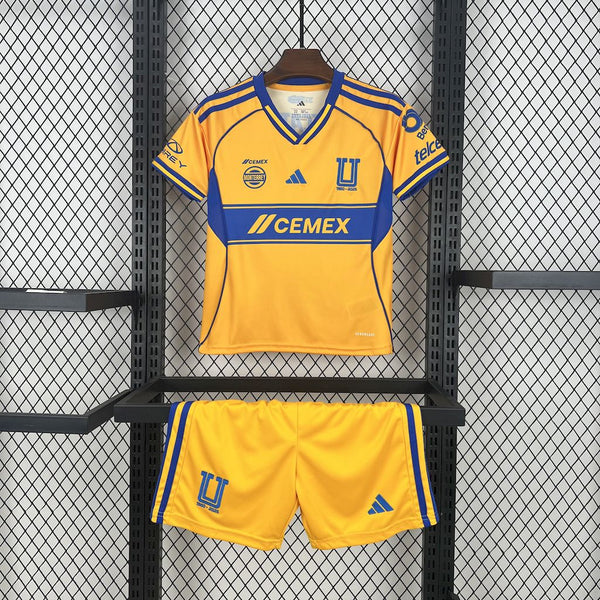 Kit Infantil Tigres Home 25/26 Adidas Unissex - Amarelo e Azul