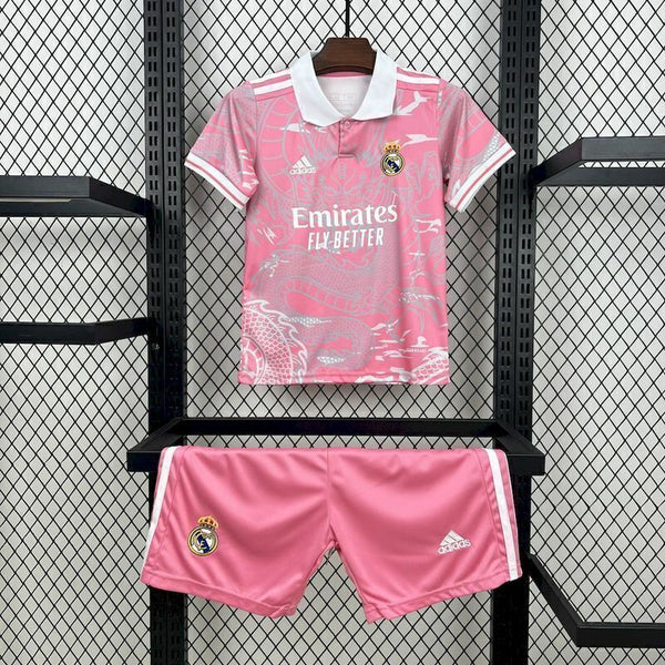 Kit Infantil Real Madrid Edição Especial Dragão 23/24 Adidas Masculina - Rosa