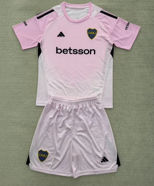 Kit Infantil Boca JRS Goleiro 25/26 Adidas Unissex - Rosa