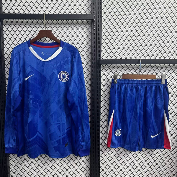 Kit infantil Chelsea Home 25/26 Manga Longa Unissex Nike - Azul